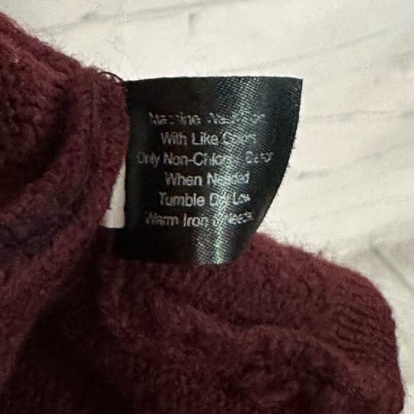 Lane Bryant Maroon and Purple Checkered Sweater, Size 10/12, Pre-owned - Picture 5 of 5